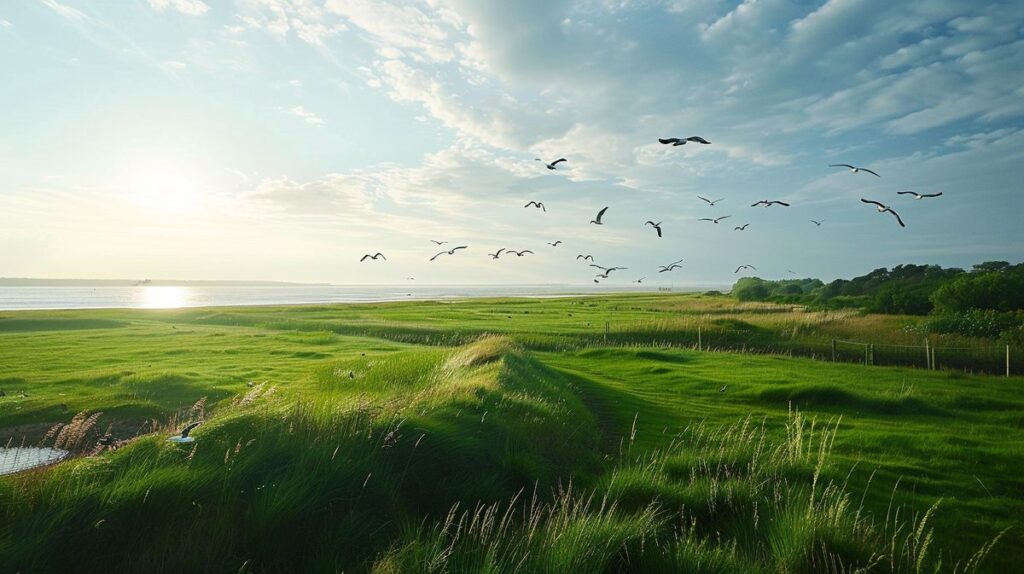 Vögel auf Föhr beobachten in ihrem natürlichen Lebensraum auf einer Wiese