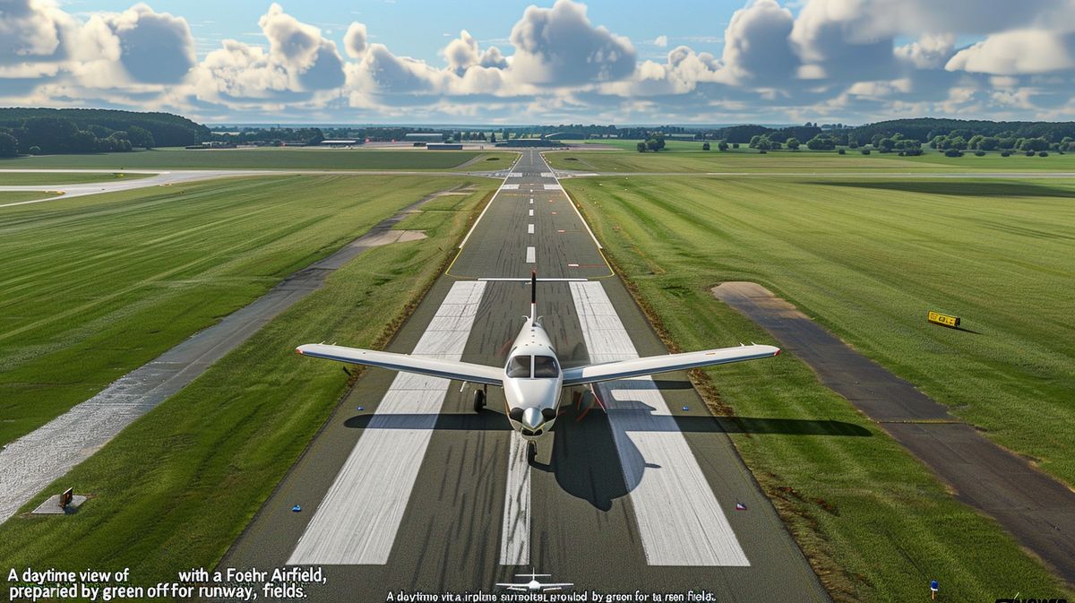 Kleine Flugzeuge geparkt am Flugplatz Föhr auf einer sonnigen Wiese