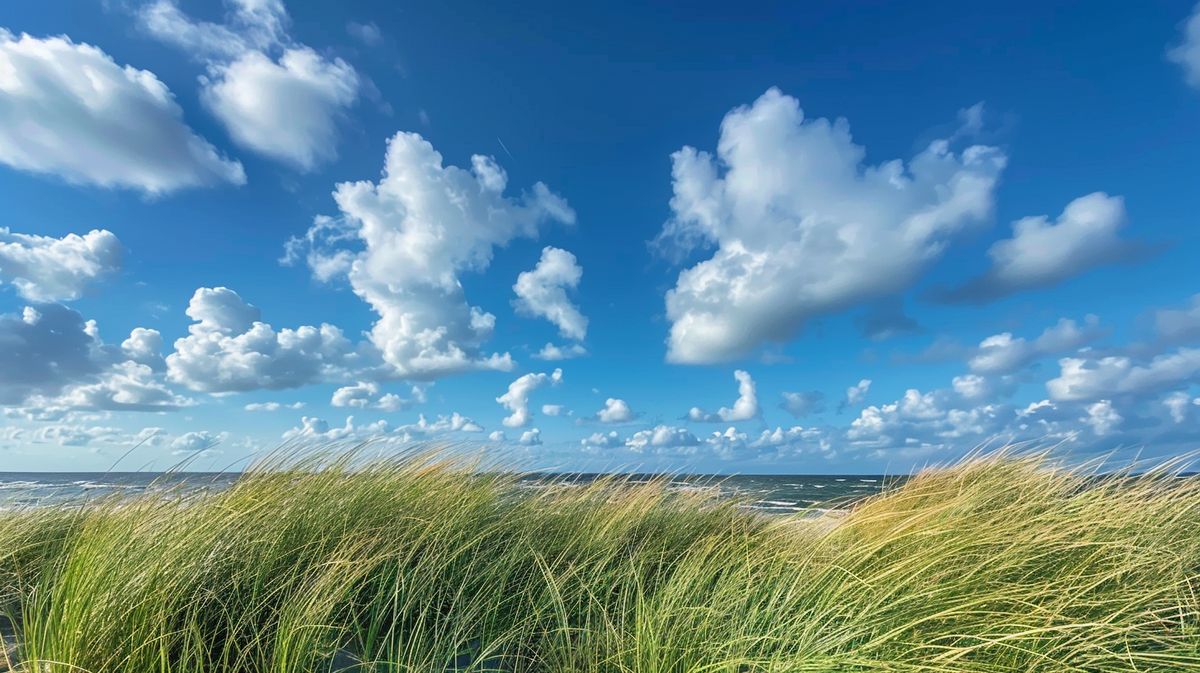 Wetter Föhr mit sonnigem Himmel und leichter Brise auf der Insel Föhr, ideales Urlaubswetter