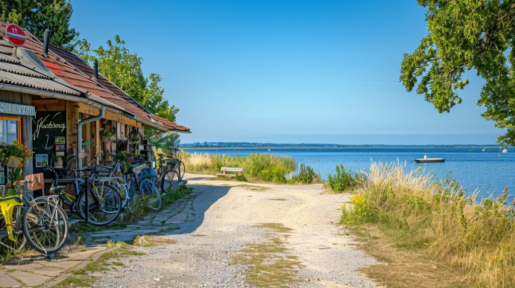 Fahrradverleih Föhr mit einer Auswahl an Fahrrädern am sonnigen Strand