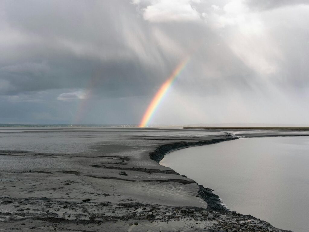 Tidal Flats bei Hallig Hooge in Nordfriesland.