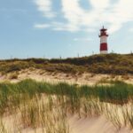 Lange Anna Helgoland Felsformation bei Sonnenuntergang.