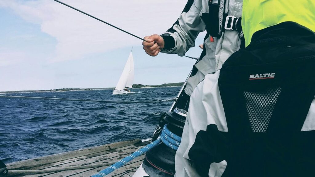 Luftaufnahme der Marathon Helgoland Strecke auf der Insel Helgoland.