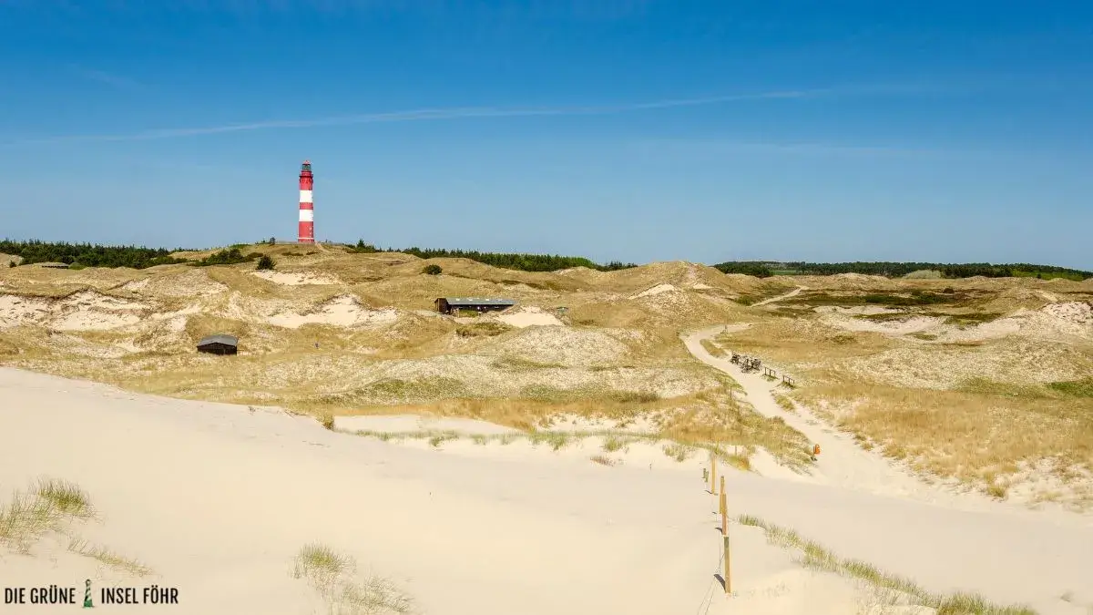 Der Strand und Leuchtturm der Insel Amrum.