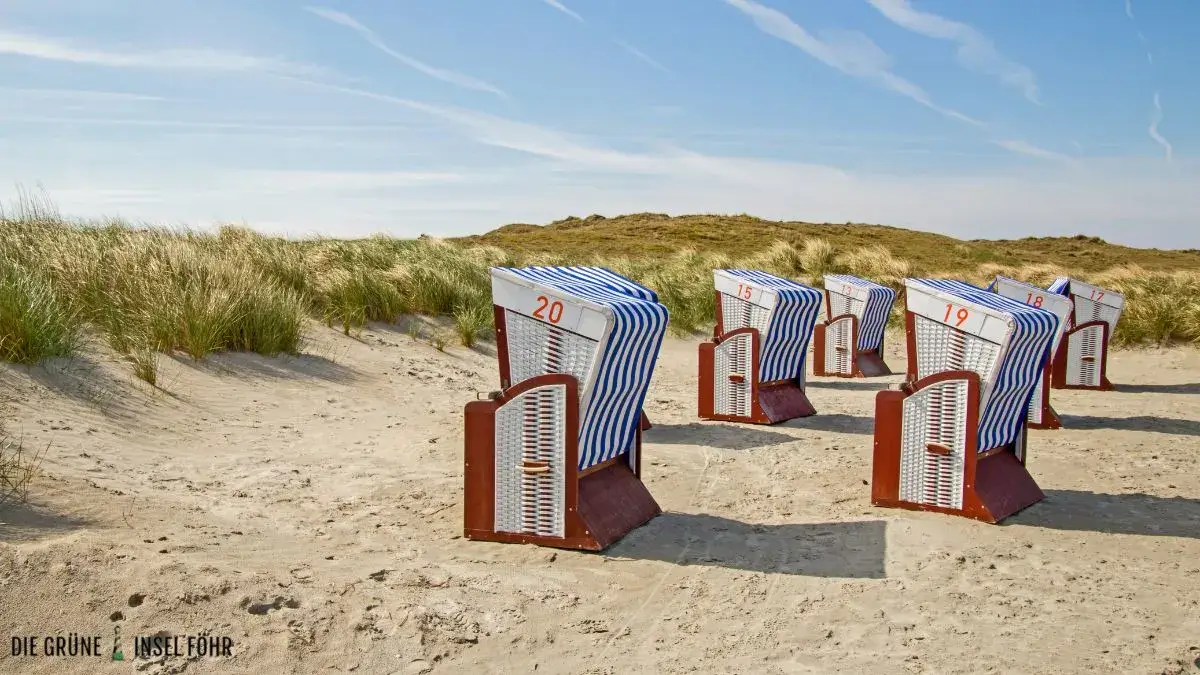 Sanddünen mit Strandkörben auf Norderney.